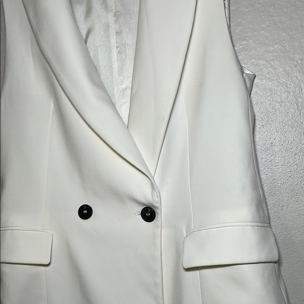 Zara Ivory Double-Breasted Vest - Picture 6 of 11